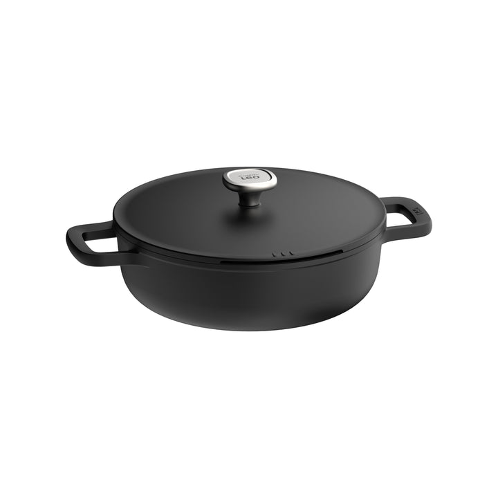 BergHOFF 20cm Casserole – Phantom Series with Silicone Sleeves & Integrated Straining Glass Lid