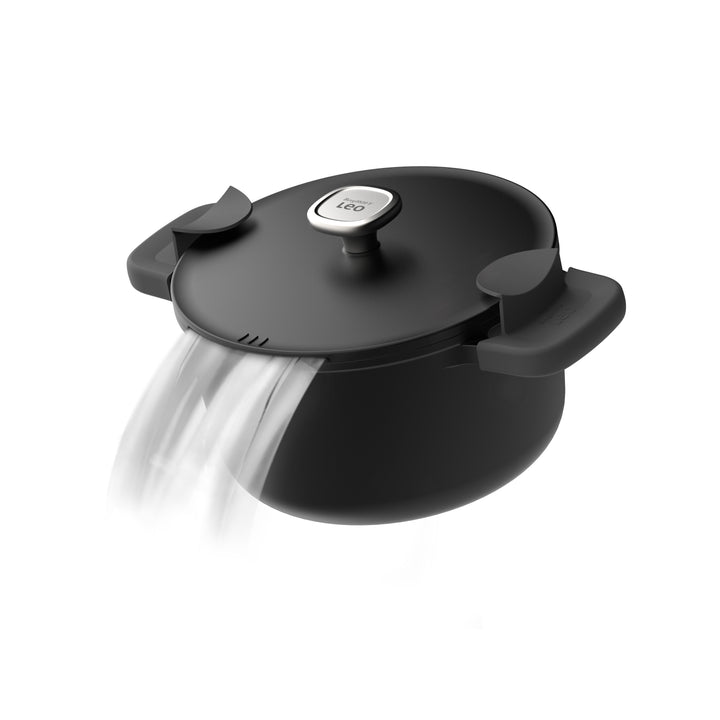 BergHOFF 20cm Casserole – Phantom Series with Silicone Sleeves & Integrated Straining Glass Lid