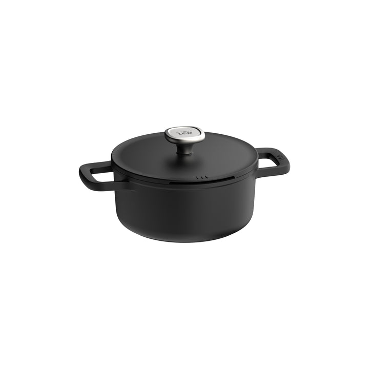 BergHOFF 20cm Casserole – Phantom Series with Silicone Sleeves & Integrated Straining Glass Lid