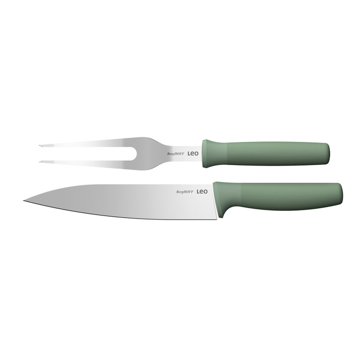 BergHOFF 2-Piece Carving Set – Forest Series Knife & Fork with Secure Grip for Roasts & Poultry